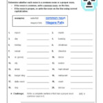 Common Proper Nouns Worksheets 5th Grade Common And Proper Nouns