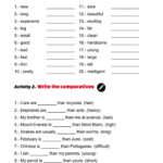 Comparative Adjectives Online Worksheet For Grade 3