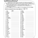 Comparative Adjectives Worksheets 3rd Grade
