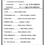 Comparative And Superlative Adjective Worksheet 2nd Grade Worksheets