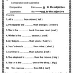 Comparative And Superlative Adjective Worksheet 2nd Grade Worksheets