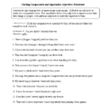 Comparative And Superlative Adjectives Worksheets Circling