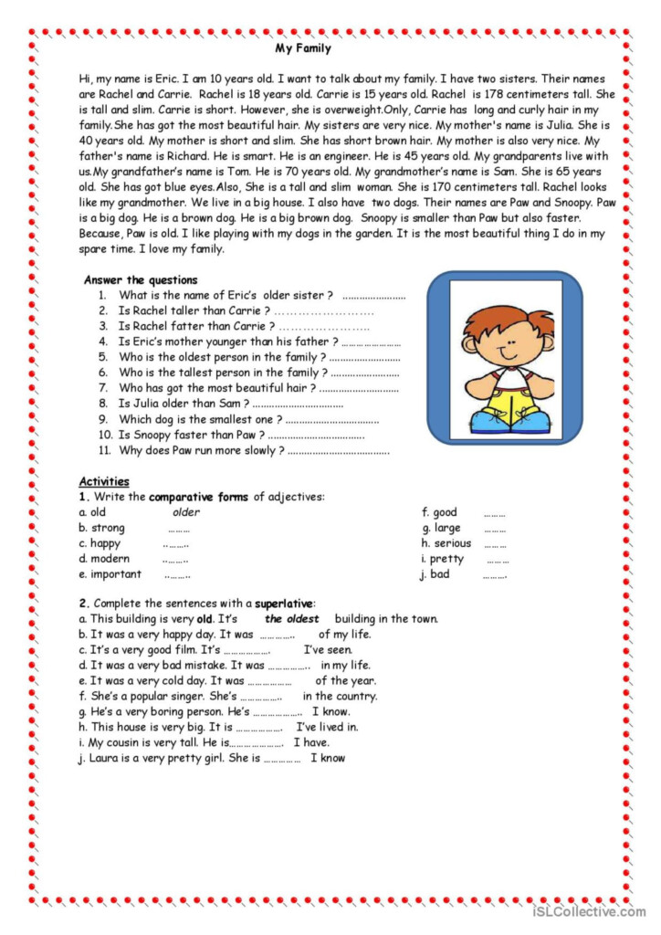 Comparative And Superlative English ESL Worksheets Pdf Doc