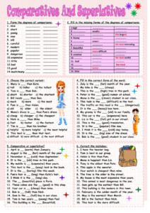 Comparative And Superlative Adjectives Worksheet For Grade 2 ...