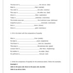 Comparative Of Equality Worksheet Comparative Adjectives Worksheet