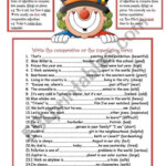 Comparative Or Superlative Worksheet Grammar Worksheets Comparative