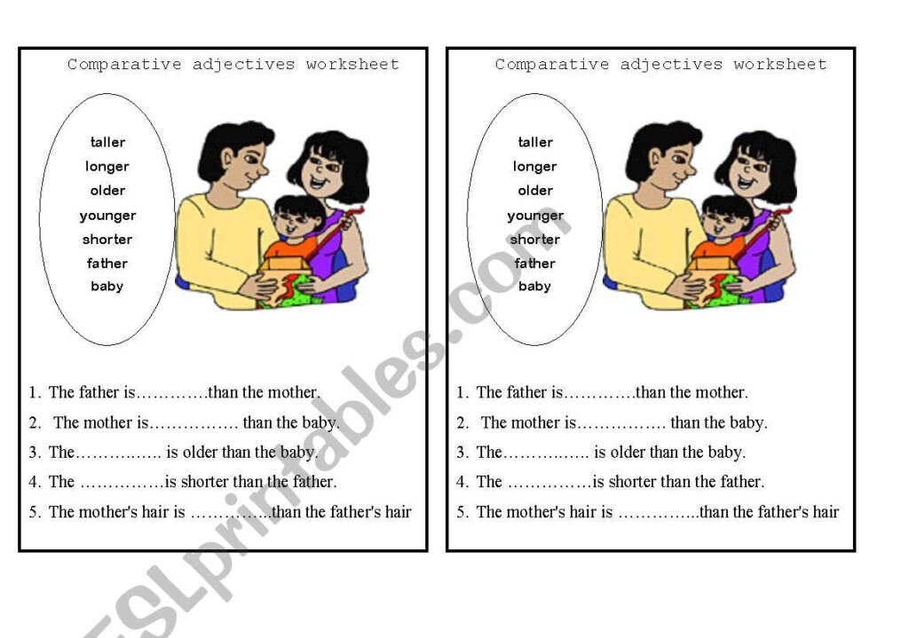 Comparative Worksheet ESL Worksheet By Ms eimans