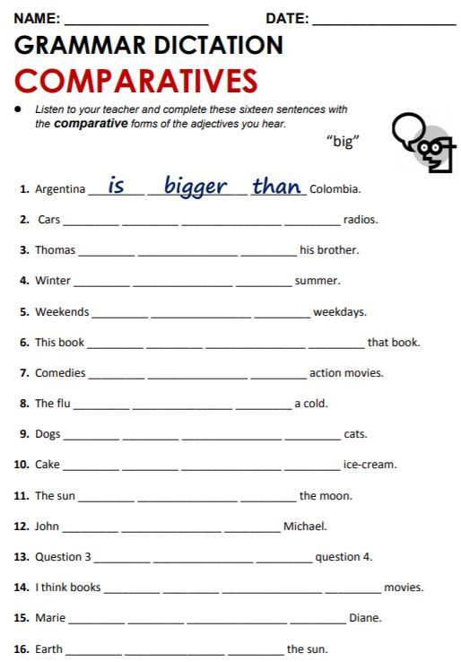 Comparatives All Things Grammar Grammar Worksheets Middle School 