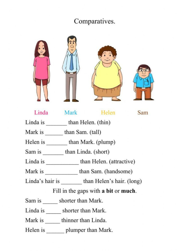 Comparatives Interactive Activity For 6 Grade