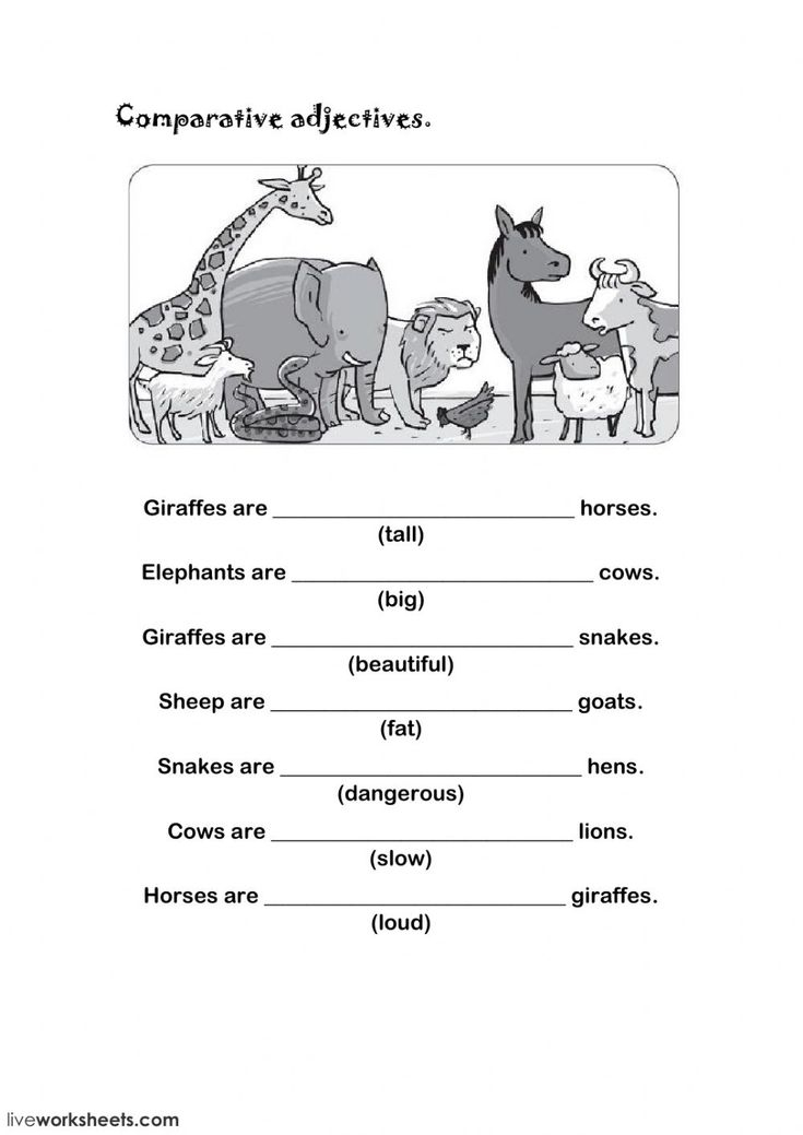 Comparative And Superlative Adjective Worksheets For Grade 3