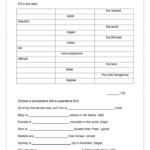 Comparison Of Adjective Adjective Worksheet Adjectives Kindergarten