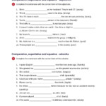 Compartive Superlative And Equatives Adjectives And Adverbs Worksheet