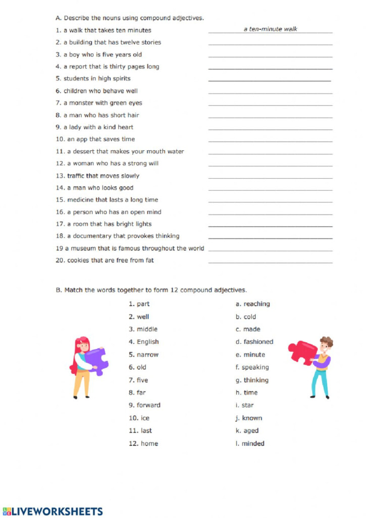 Compound Adjectives Interactive Worksheet