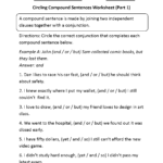 Compound Sentences Worksheets Circling Compound Sentences Worksheet