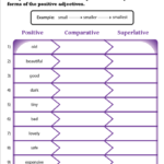 Degrees Of Comparison In Adjectives Worksheets