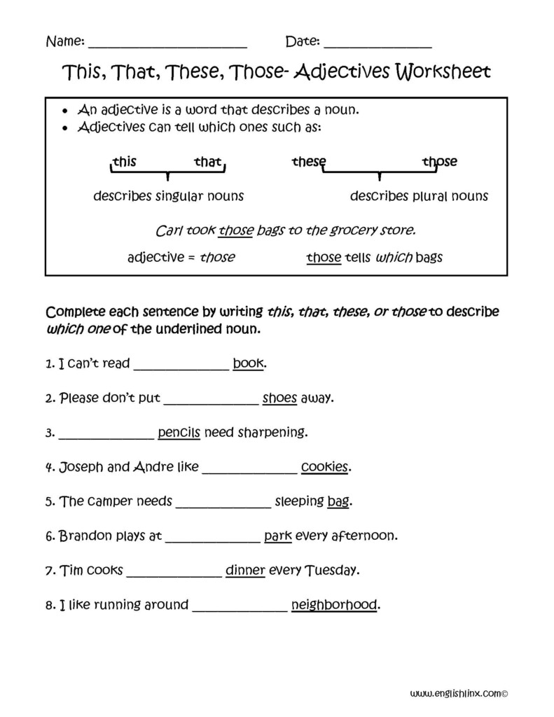 Demonstrative Pronouns Worksheets Pdf With Answers Worksheets