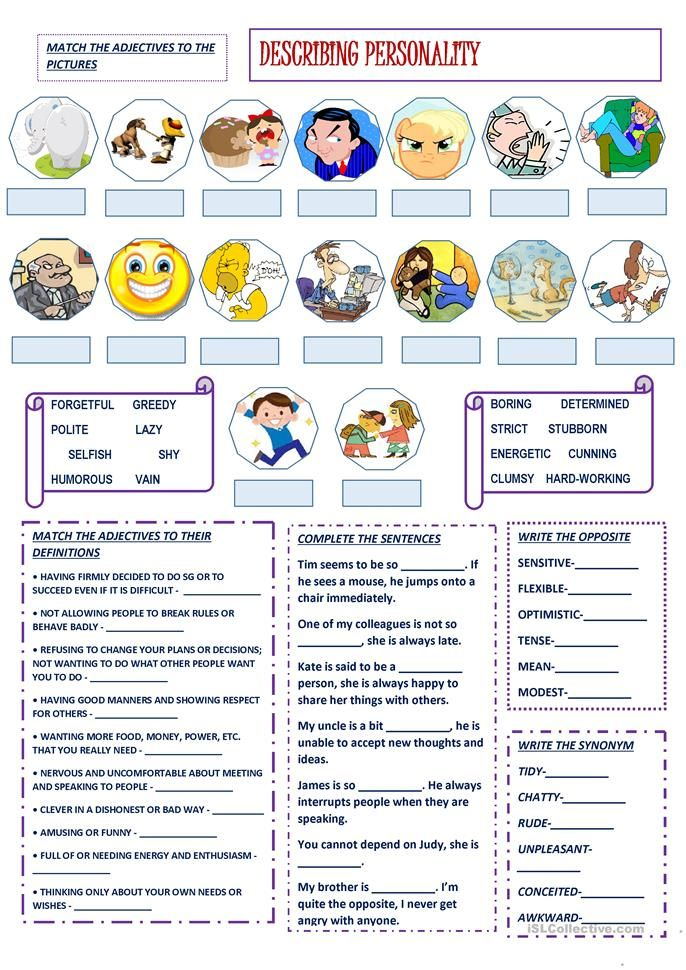 Describing Personality English Lessons Learn English Language Teaching