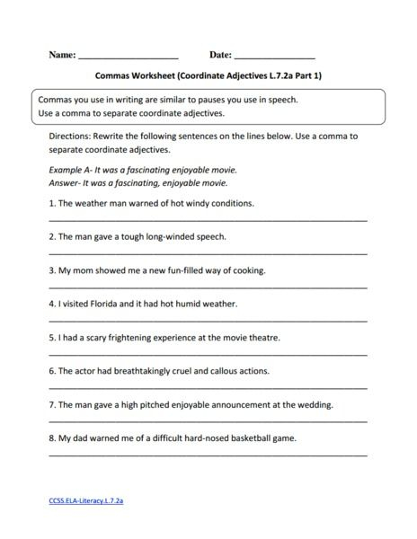 Difficult Adjective Worksheets