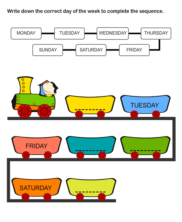 Educational Worksheets For Kids Worksheets On Weekdays For Kindergarten