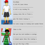 Ejercicio De Describing Clothes Sentences