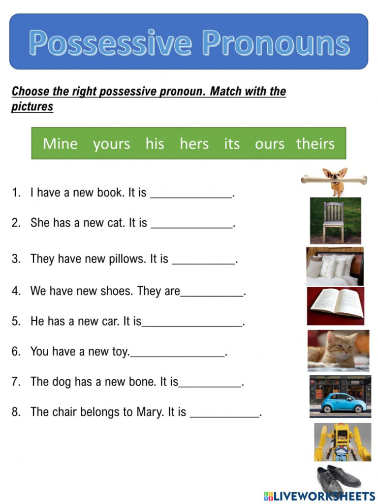 Ejercicio Online De Possessive Pronouns Para Grade 2 ...