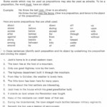 English Assignments Prepositions Prepositional Phrases Word Family