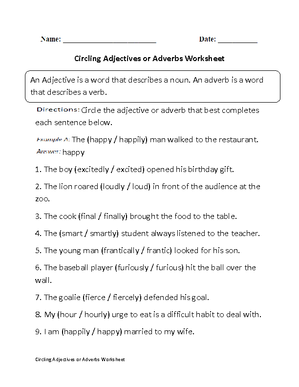 Englishlinx Adjectives Worksheets Adjective Worksheet Adverbs