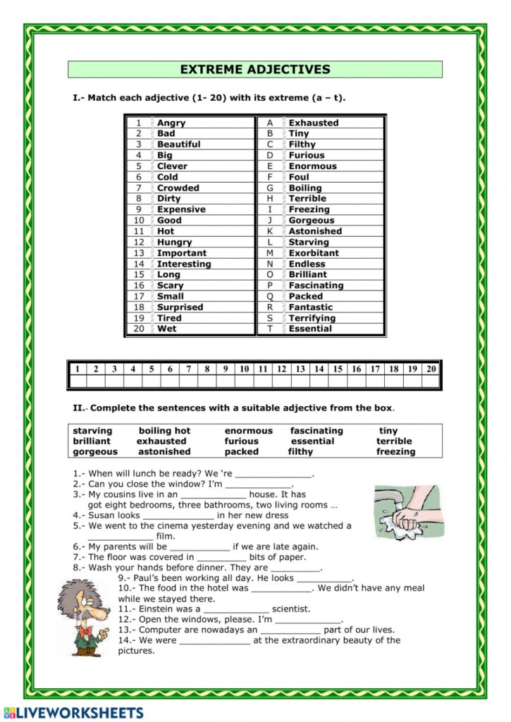 Extreme Adjectives Interactive Worksheet