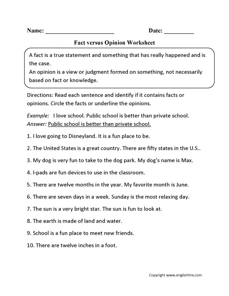 Fact And Opinion Worksheets To Free Download Fact And Opinion 