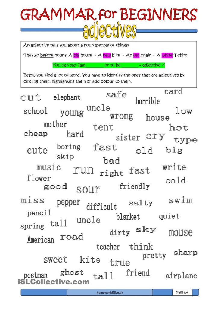Fifth Grade 5th Grade Adjectives Worksheets For Grade 5 Kidsworksheetfun