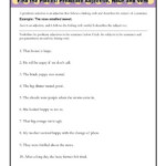 Find The Pieces Predicate Adjective Noun And Verb Printable Activity