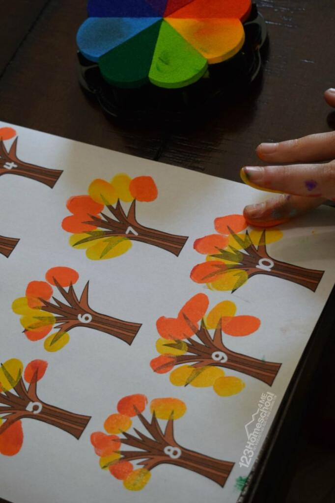 Fingerprint Counting Printables Fall Preschool Activities Preschool 