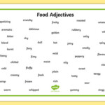 Food Adjectives Word Mat Teacher Made