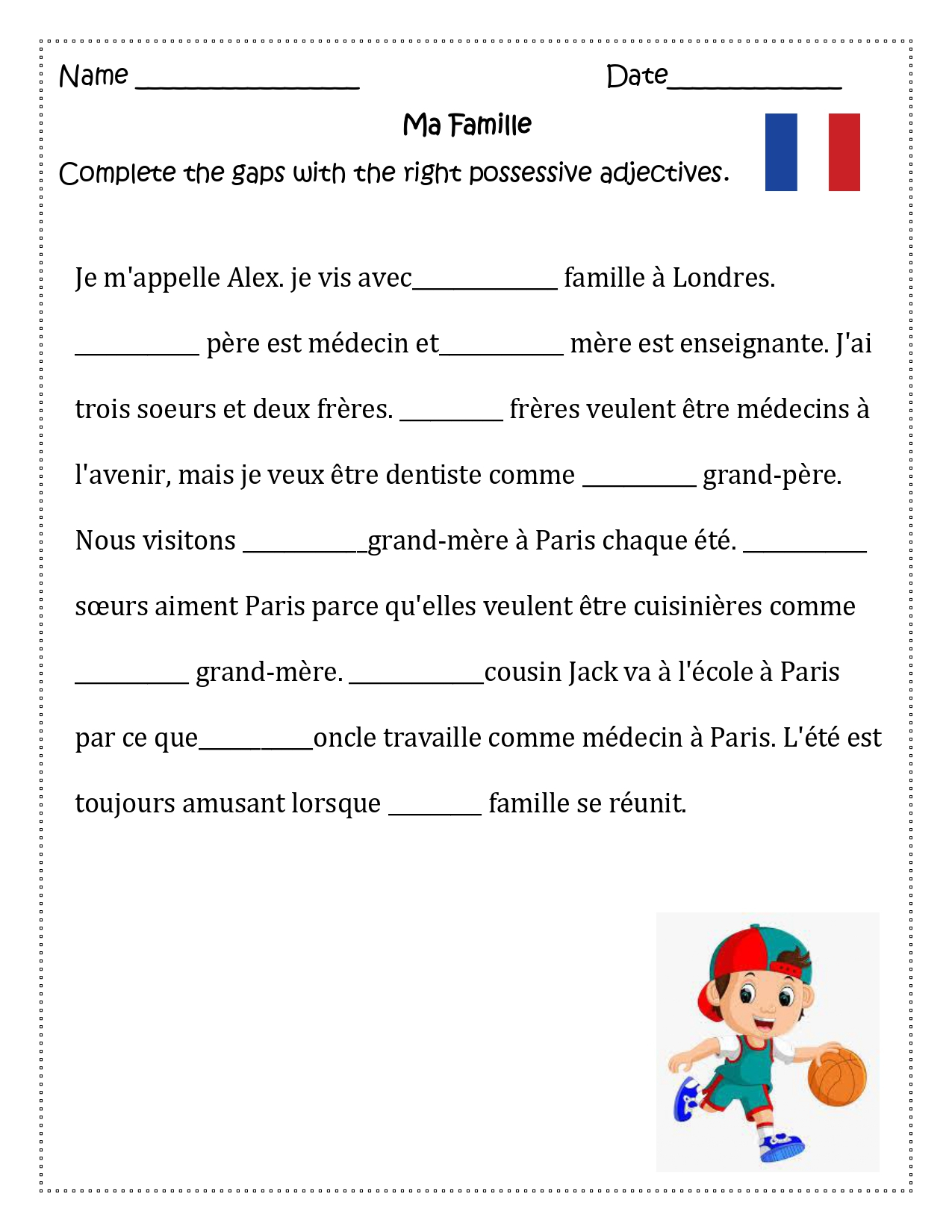 adjectives-possessives-french-worksheets-adjectiveworksheets