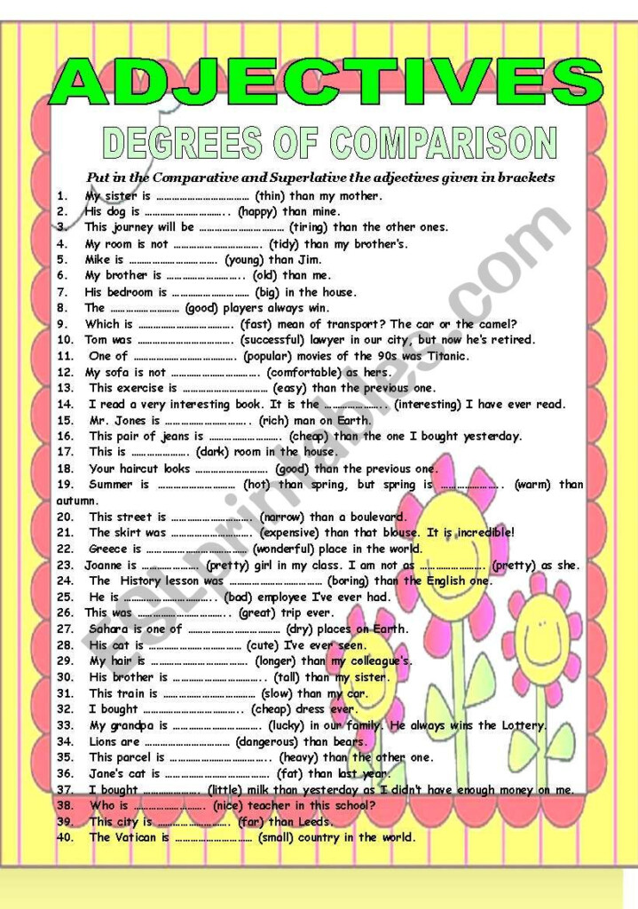 Good Better Best Degrees Of Comparison ESL Worksheet By Razvan