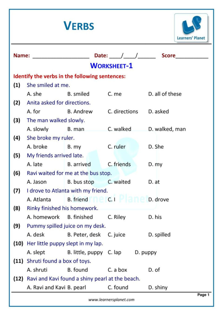 Grade 2 English Olympiad Grammer Verbs Workbook Magazine