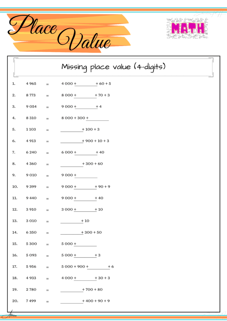 Grade 4 Math Worksheet Place Value Part 2 Education PH