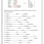 Grammar Comparative Adjectives Worksheet