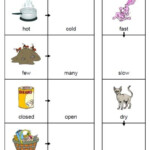 Kindergarten Worksheets Opposites Worksheet Kindergarten Free