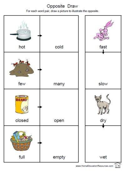 Kindergarten Worksheets Opposites Worksheet Kindergarten Free