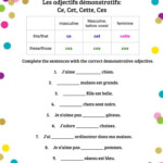 Les Adjectifs D monstratifs Ce Cet Cette Ces Worksheet Basic