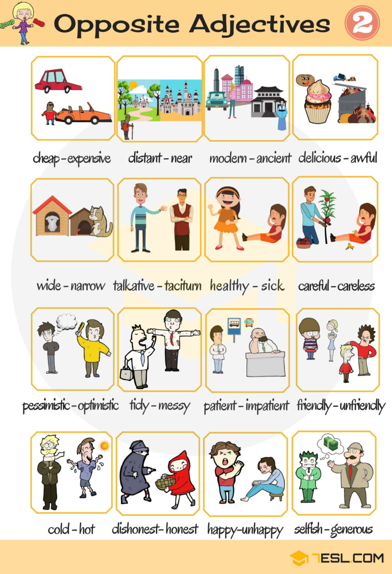 List Of Opposite Adjectives In English ESLBuzz Learning English Adjectiveworksheets Net