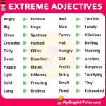 List Of Strong Adjectives In English For ESL Learners My English Tutors