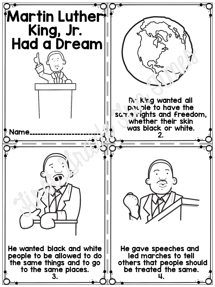 Martin Luther King Jr Booklet And Writing Activities This Focuses 