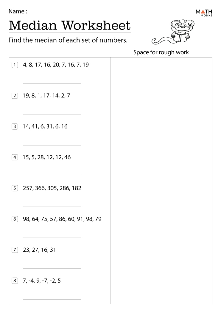 Mean Median Mode Range Worksheets Math Monks - Adjectiveworksheets.net