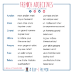 Membership A Cup Of French French Flashcards French Adjectives