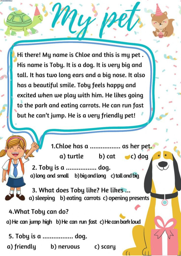 My Pet Interactive Worksheet English Lessons For Kids First Grade 