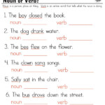 Noun Verb Adjective Worksheets Nouns And Verbs Worksheets Nouns