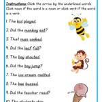 Nouns And Verbs In Sentences Worksheet