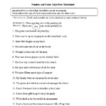 Number And Color Adjectives Worksheet Adjective Worksheet Adjectives